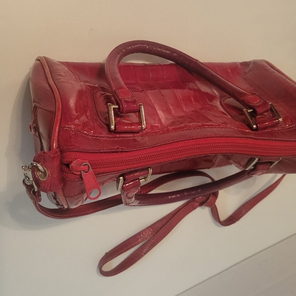 Genuine Eel Skin Small Duffel Bag Red Cherry - Picture 11 of 12